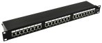   Nestron NRPP-RJ45-124SF-H 19" patch panel, 24 port, Cat6, árnyékolt, tehermentesítővel, dual IDC (Krone/110)