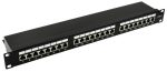   Nestron NRPP-RJ45-124SF-H 19" patch panel, 24 port, Cat6, árnyékolt, tehermentesítővel, dual IDC (Krone/110)