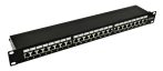   Nestron NRPP-RJ45-224SF-H 19" patch panel, 24 port, Cat6A, árnyékolt, tehermentesítővel, dual IDC (Krone/110)