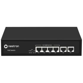   Nestron NSP-104F02F-65M 6 portos 10/100 PoE switch (65 W), 4 PoE+ / 2 RJ45 uplink port, nem menedzselhető