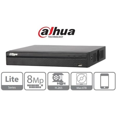 Dahua NVR Rögzítő - NVR2104HS-4KS2 (4 csatorna, H265, 80Mbps rögzítési sávszélesség, HDMI+VGA, 2xUSB, 1x Sata)