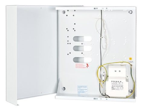 Satel OMI-3 Fém doboz, transzformátorral, INT64 és INT128 központokhoz, 17 Ah akkumulátorhely