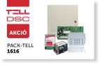   DSC PC1616 központ fém dobozban, táppal, PK5516 LED kezelővel, Compact GSM II-vel