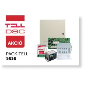   DSC PC1616 központ fém dobozban, táppal, PK5516 LED kezelővel, Compact GSM II-vel