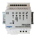    Roger PR102DR 35 mm-es DIN sínre szerelhető beléptetésvezérlő, egy átjáró kétirányú vezérlése, önálló vagy hálózatos működés