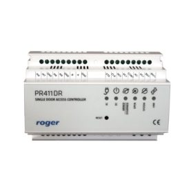    Roger PR411DR 35 mm-es DIN sínre szerelhető beléptetésvezérlő, egy átjáró kétirányú vezérlése, önálló vagy hálózatos működés