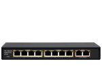   Videosec PS08FE+2GE-V1 Asztali PoE switch, 8 PoE + 2 Gigabit Uplink (96 W)