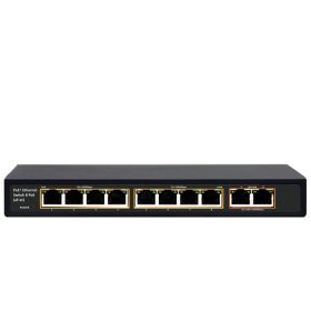   Videosec PS08FE+2GE-V1 Asztali PoE switch, 8 PoE + 2 Gigabit Uplink (96 W)