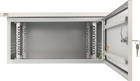 Pulsar RK464-G 19" 4U 600x400 fali rack szekrény, készre szerelt, vandálbiztos, szürke
