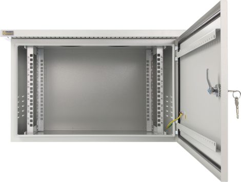 Pulsar RK664-G 19" 6U 600x400 fali rack szekrény, készre szerelt, vandálbiztos, szürke
