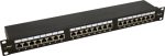   Pulsar RP-F24V6 19" patch panel, 24 port, cat6, árnyékolt, tehermentesítővel, 90 fokos modulok