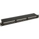 Pulsar RP-F24V6 19" patch panel, 24 port, cat6, árnyékolt, tehermentesítővel, 90 fokos modulok