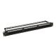 Pulsar RP-U24H5 19" patch panel, 24 port, cat5e, árnyékolatlan, tehermentesítővel, 180 fokos modulok