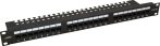   Pulsar RP-U24V5 19" patch panel, 24 port, cat5e, árnyékolatlan, tehermentesítővel, 90 fokos modulok