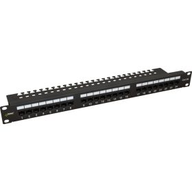   Pulsar RP-U24V5 19" patch panel, 24 port, cat5e, árnyékolatlan, tehermentesítővel, 90 fokos modulok