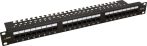   Pulsar RP-U24V6 19" patch panel, 24 port, cat6, árnyékolatlan, tehermentesítővel, 90 fokos modulok
