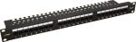   Pulsar RP-U24V6 19" patch panel, 24 port, cat6, árnyékolatlan, tehermentesítővel, 90 fokos modulok