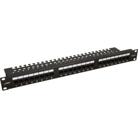   Pulsar RP-U24V6 19" patch panel, 24 port, cat6, árnyékolatlan, tehermentesítővel, 90 fokos modulok