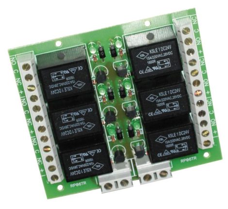 RP0624TRPLUS Relépanel, 6 csatorna, 24V, +trg