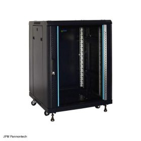   Pulsar RS1566 19" 15U 600x600 álló rack szekrény, lapraszerelt, fekete
