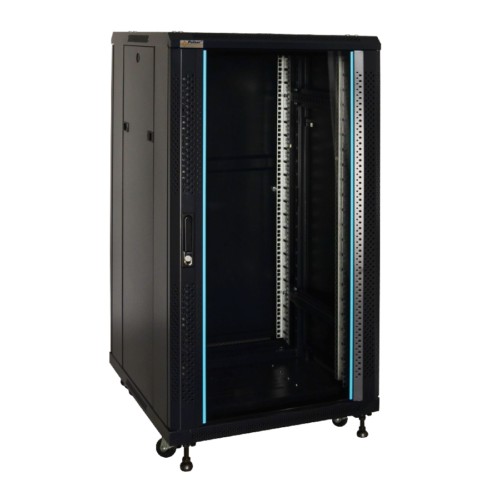 Pulsar RS2266 19" 22U 600x600 álló rack szekrény, lapraszerelt, fekete