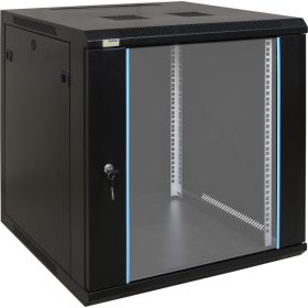   Pulsar RW1266 19" 12U 600x600 fali rack szekrény, készre szerelt, fekete