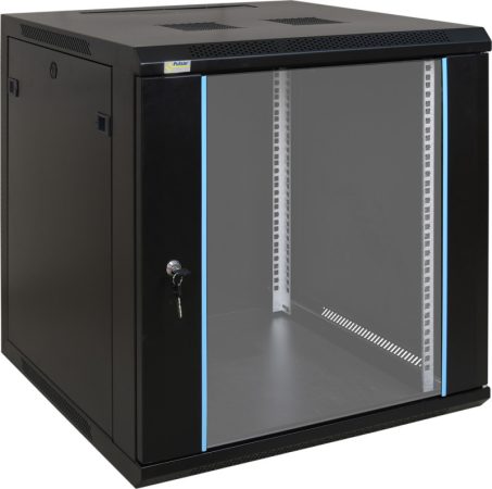 Pulsar RW1266 19" 12U 600x600 fali rack szekrény, készre szerelt, fekete