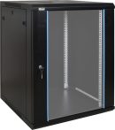   Pulsar RW1566 19" 15U 600x600 fali rack szekrény, készre szerelt, fekete