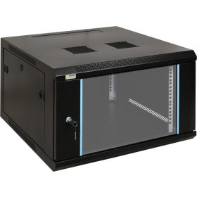   Pulsar RW666 19" 6U 600x600 fali rack szekrény, készre szerelt, fekete