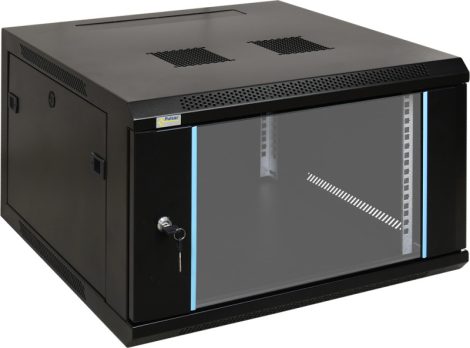 Pulsar RW666 19" 6U 600x600 fali rack szekrény, készre szerelt, fekete