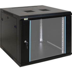   Pulsar RW966 19" 9U 600x600 fali rack szekrény, készre szerelt, fekete