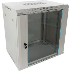   Pulsar RWA1264-G 19" 12U 600x450 fali rack szekrény, lapraszerelt, szürke, könnyített kialakítás