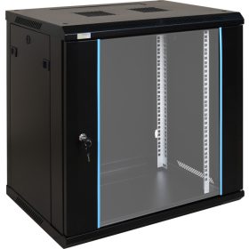   Pulsar RWA1264 19" 12U 600x450 fali rack szekrény, lapraszerelt, fekete