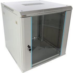   Pulsar RWA1266-G 19" 12U 600x600 fali rack szekrény, lapraszerelt, szürke, könnyített kialakítás