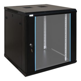   Pulsar RWA1266 19" 12U 600x600 fali rack szekrény, lapraszerelt, fekete