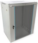   Pulsar RWA1564-G 19" 15U 600x450 fali rack szekrény, lapra szerelt, szürke, könnyített kialakítás