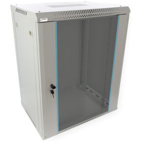   Pulsar RWA1564-G 19" 15U 600x450 fali rack szekrény, lapraszerelt, szürke, könnyített kialakítás