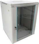   Pulsar RWA1566-G 19" 15U 600x600 fali rack szekrény, lapra szerelt, szürke, könnyített kialakítás