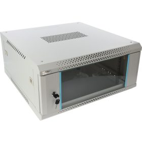   Pulsar RWA466-G 19" 4U 600x600 fali rack szekrény, lapraszerelt, szürke, könnyített kialakítás