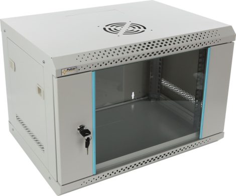 Pulsar RWA654-G 19" 6U 540x400 fali rack szekrény, lapra szerelt, szürke, könnyített kialakítás