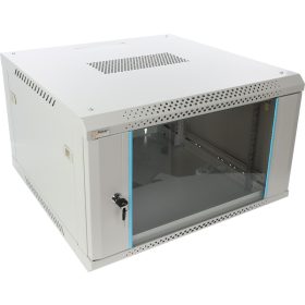   Pulsar RWA666-G 19" 6U 600x600 fali rack szekrény, lapraszerelt, szürke, könnyített kialakítás