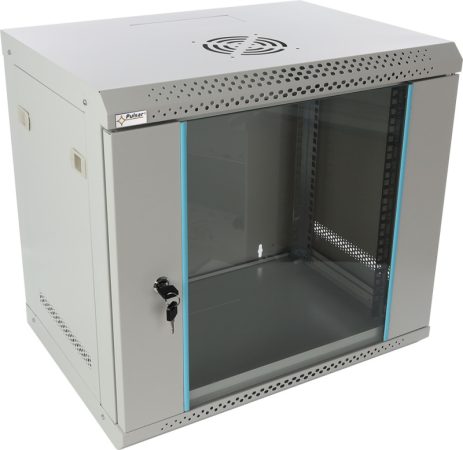 Pulsar RWA954-G 19" 9U 540x400 fali rack szekrény, lapra szerelt, szürke, könnyített kialakítás