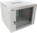   Pulsar RWA966-G 19" 9U 600x600 fali rack szekrény, lapra szerelt, szürke, könnyített kialakítás
