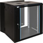   Pulsar RWD1266 19" 12U 600x600 fali rack szekrény, kiforgatható, készre szerelt, fekete
