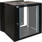   Pulsar RWD1266 19" 12U 600x600 fali rack szekrény, kiforgatható, készre szerelt, fekete