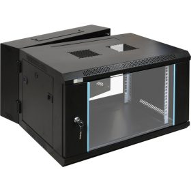   Pulsar RWD666 19" 6U 600x600 fali rack szekrény, kiforgatható, készre szerelt, fekete