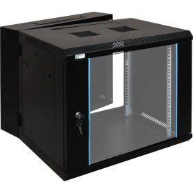   Pulsar RWD966 19" 9U 600x600 fali rack szekrény, kiforgatható, készre szerelt, fekete