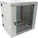  Pulsar RWDA1265-G 19" 12U 600x550 fali rack szekrény, kiforgatható, lapra szerelt, szürke, könnyített kialakítás