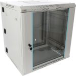   Pulsar RWDA1265-G 19" 12U 600x550 fali rack szekrény, kiforgatható, lapra szerelt, szürke, könnyített kialakítás