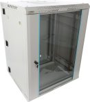   Pulsar RWDA1565-G 19" 15U 600x550 fali rack szekrény, kiforgatható, lapra szerelt, szürke, könnyített kialakítás